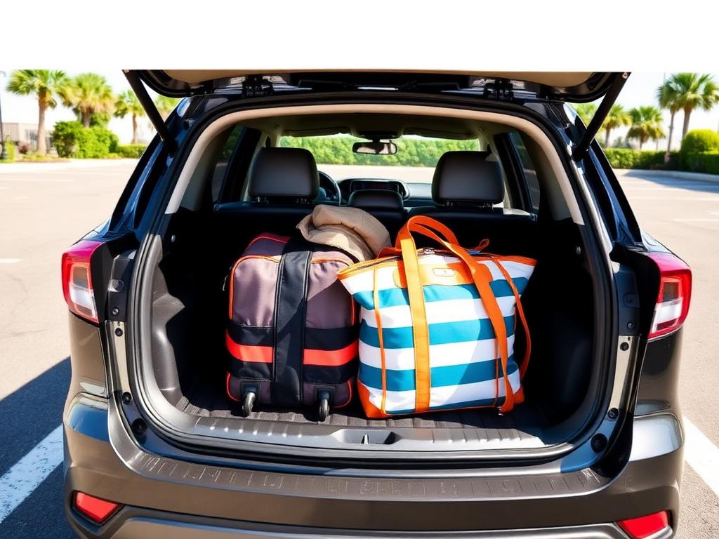 Loaded luggage compartment of the Nissan Versa